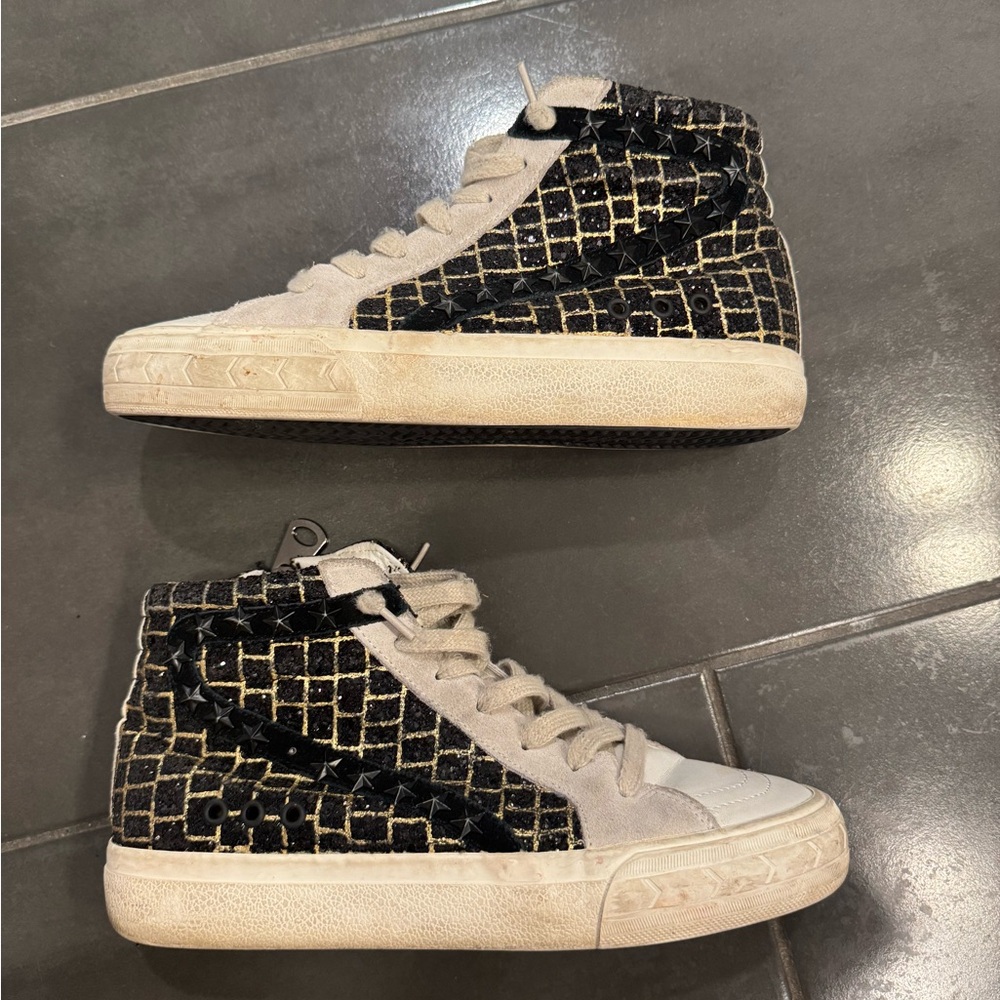 Vintage Havana Black and Gold Sequin High-Tops